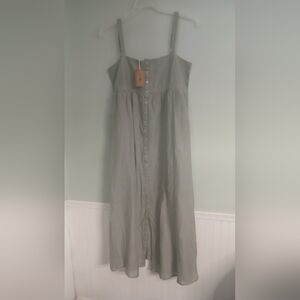 NATURAL LIFE Charcoal Button-Down Maxi Dress